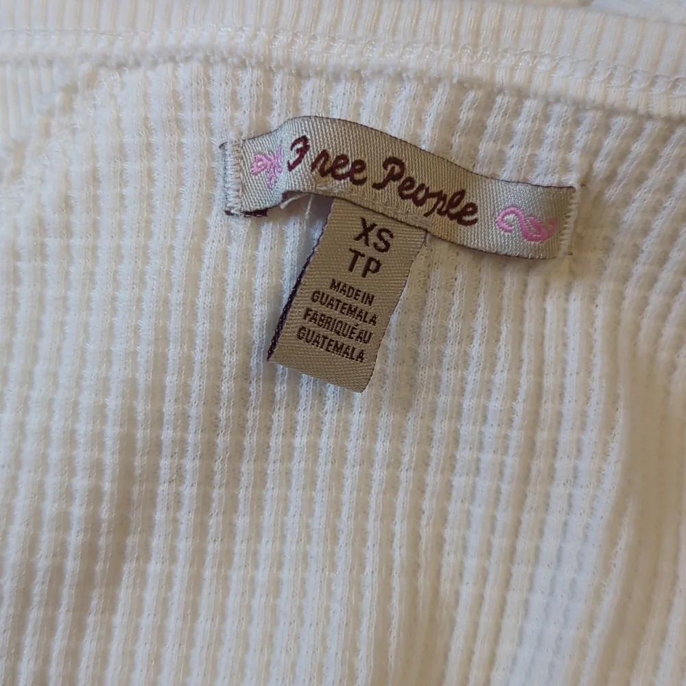 NWOT Free People Santa Clara White Long Sleeve Thermal Shirt - Picture 2 of 6